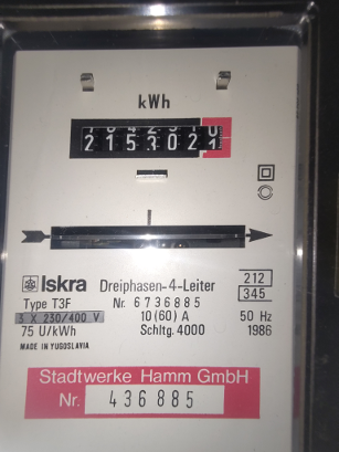Der alte Stromzähler von Booms EDV